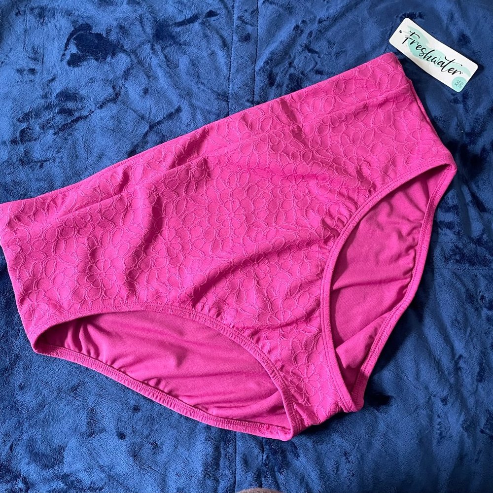 NWT Womens Swim Bottoms Freshwater Petal Orchid Pink Size XXL high rise